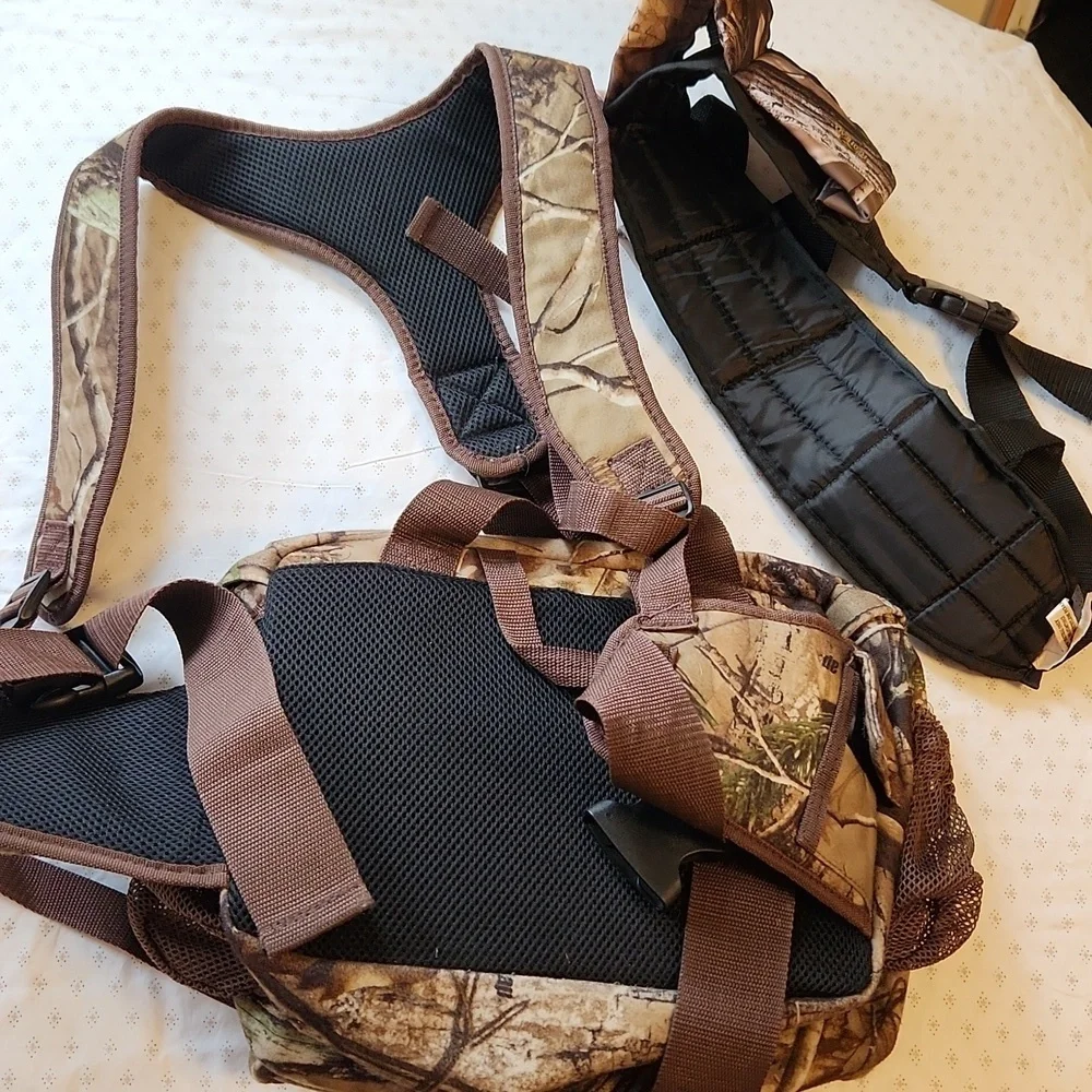 Bundle of 2 - Mad Dog Camo Backpack and Realtree Camo Hunter Outdoor Waist.